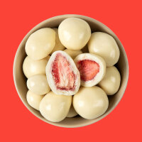 Gefriergetrocknete Erdbeeren in weißer Joghurt-Schokolade 1kg