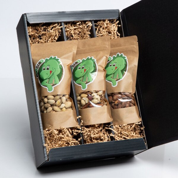 Geschenkbox Schwarz Nuss-Box