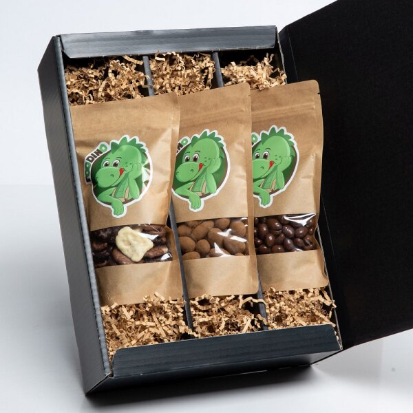 Geschenkbox Schwarz Schoko-Box