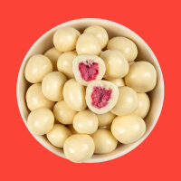 Gefriergetrocknete Himbeeren in weißer Joghurt-Schokolade 250g