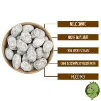 Schneemandeln mit Puderzucker in Milchschokolade 250g